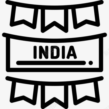 花环印度3直线型图标图标