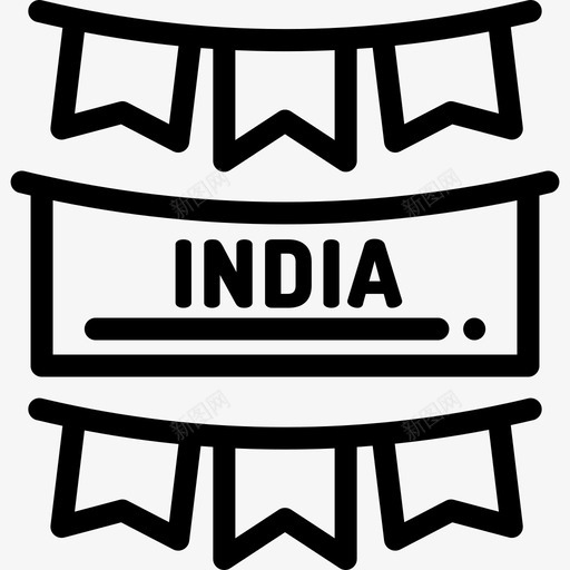 花环印度3直线型图标svg_新图网 https://ixintu.com 印度3 直线型 花环
