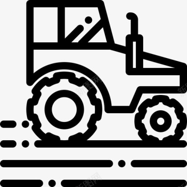 拖拉机农业32直线型图标图标