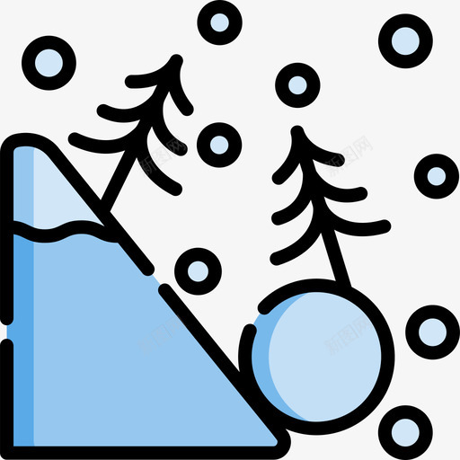 雪崩冬季自然11线性颜色图标svg_新图网 https://ixintu.com 冬季自然11 线性颜色 雪崩