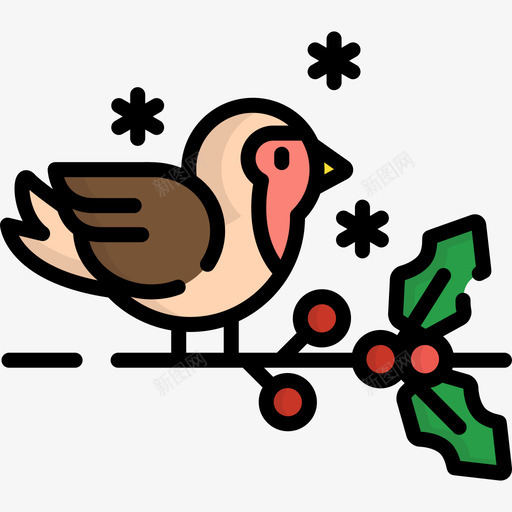 小鸟圣诞106线形颜色图标svg_新图网 https://ixintu.com 圣诞106 小鸟 线形颜色