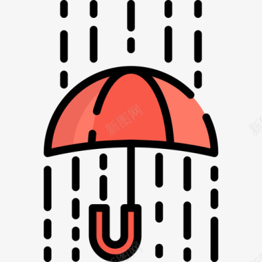 雨73号天气线性颜色图标图标