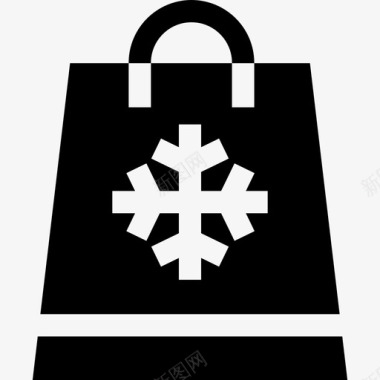 购物袋圣诞饰品3装满图标图标