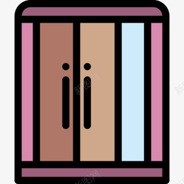 壁橱家具53线性颜色图标图标