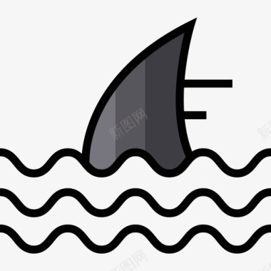 鲨鱼水手3线状颜色图标图标