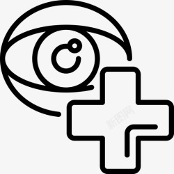 眼科学眼科学医学48线性图标高清图片