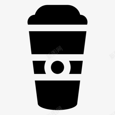 一次性杯子咖啡杯环保纸杯图标图标