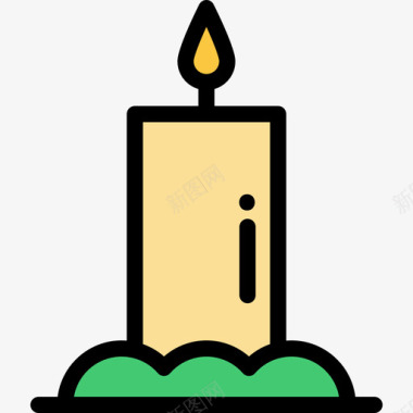 蜡烛感恩节57线形颜色图标图标