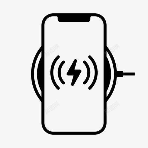 无线电话充电器电池iphone图标svg_新图网 https://ixintu.com iphone 无线充电 无线电话充电器 电池 苹果iphone 闪电