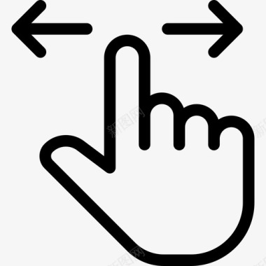 滑动触摸手势6线性图标图标