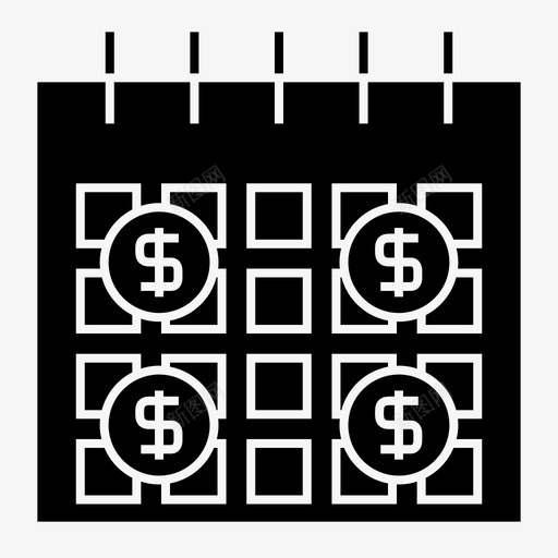 日历日期利息图标svg_新图网 https://ixintu.com 利息 日历 日期 计划者 财务 钱