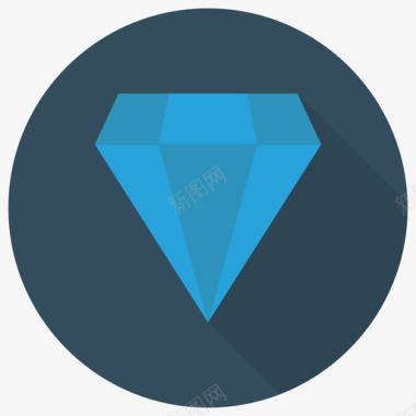 钻石购物电子商务圆形图标图标
