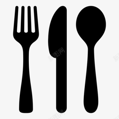 采购产品餐具晚餐叉刀匙图标图标