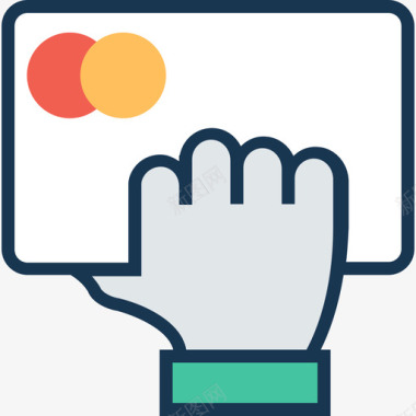 信用卡购物和商业20线性颜色图标图标