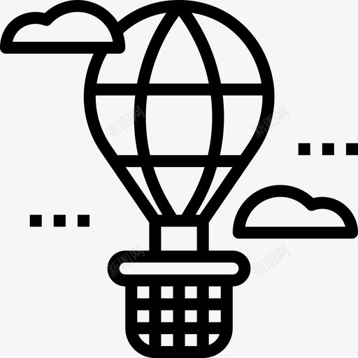 热气球航空运输线性图标svg_新图网 https://ixintu.com 热气球 线性 航空运输