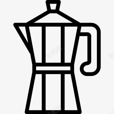 咖啡机咖啡店28直线型图标图标