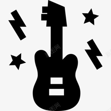 吉他摇滚乐7填充图标图标