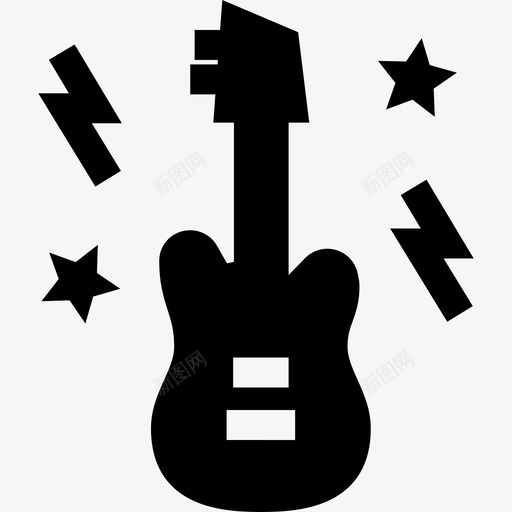 吉他摇滚乐7填充图标svg_新图网 https://ixintu.com 吉他 填充 摇滚乐7
