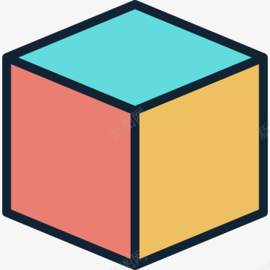 立方体网页开发6线颜色图标图标