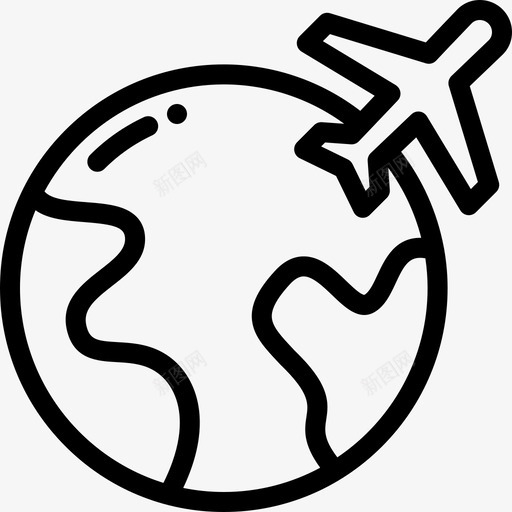 世界航空9直线图标svg_新图网 https://ixintu.com 世界 直线 航空9