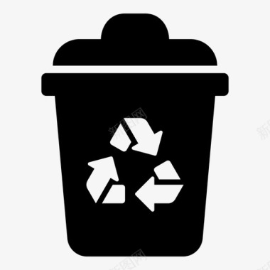 垃圾箱回收箱环保型图标图标