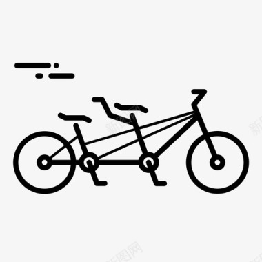 双人自行车交通图标图标