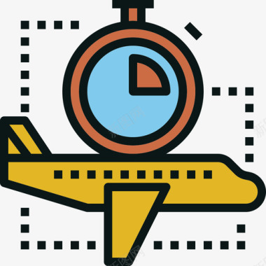 飞机旅游运输线颜色图标图标