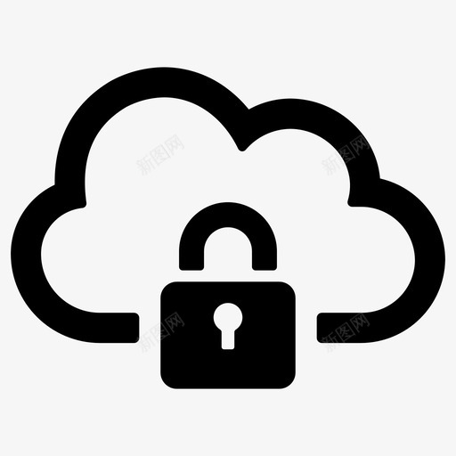 加密云连接图标svg_新图网 https://ixintu.com 云 互联网 加密 安全 搜索引擎优化和商业图标集1 连接 锁