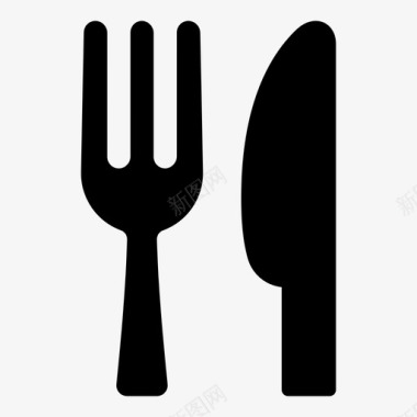 餐饮服务餐具刀叉图标图标