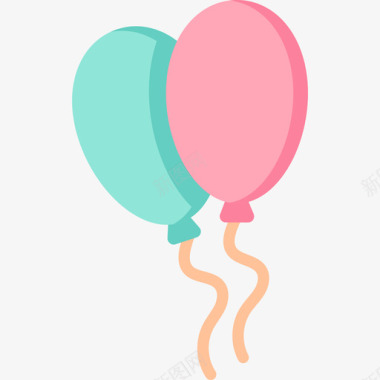 气球25岁生日扁平图标图标