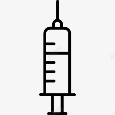 注射器医用45线性图标图标