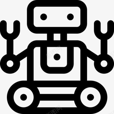 机器人未来技术5线性图标图标