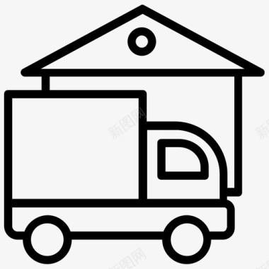 送货上门送货服务送货车图标图标