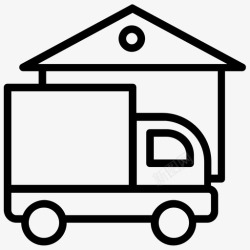 手机订单送货上门送货服务送货车图标高清图片