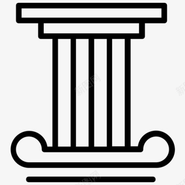 古典秩序建筑柱图标图标