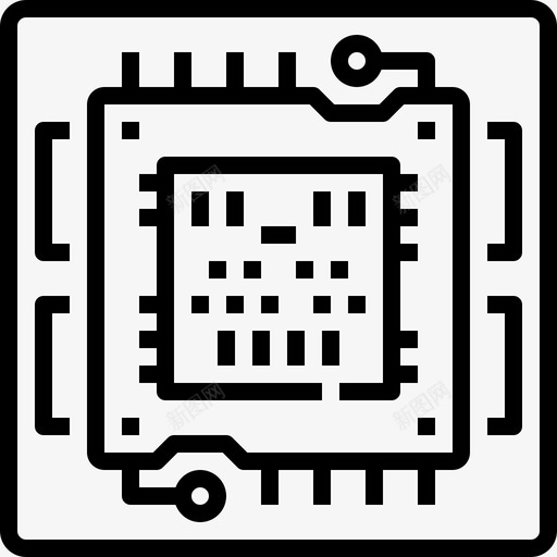 cpu芯片零件图标svg_新图网 https://ixintu.com cpu 处理器 技术 芯片 计算机 零件