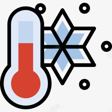 温度计天气82线性颜色图标图标