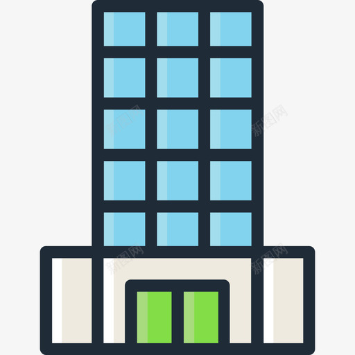 建筑物29号建筑物线性颜色图标svg_新图网 https://ixintu.com 29号建筑物 建筑物 线性颜色