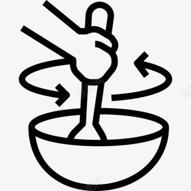 搅拌机厨房烹饪2线性图标图标