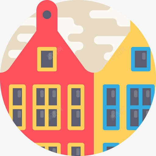 荷兰城市建筑元素平面图标svg_新图网 https://ixintu.com 城市建筑元素 平面 荷兰