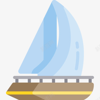 帆船海洋生物3号扁平图标图标