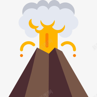 火山旅行地点表情符号2平坦图标图标