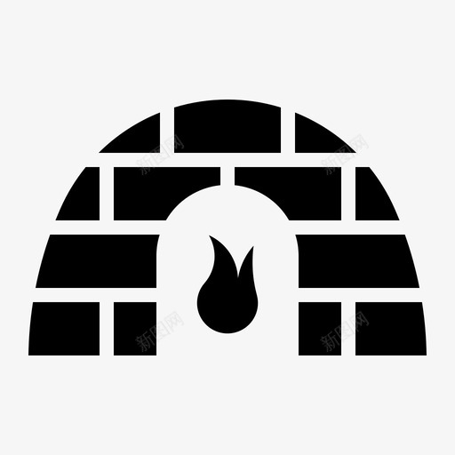 壁炉砖暖气图标svg_新图网 https://ixintu.com 冰屋 圣诞节 壁炉 壁炉架 暖气 砖