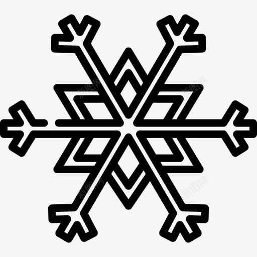 雪花冬季自然9线性图标svg_新图网 https://ixintu.com 冬季自然9 线性 雪花