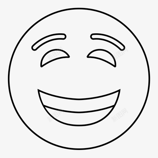 笑脸表情符号快乐图标svg_新图网 https://ixintu.com 快乐 牙齿 笑脸 表情符号