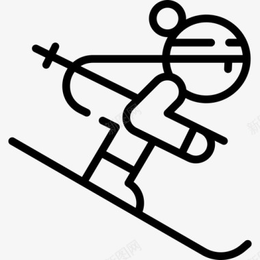 滑雪运动61直线型图标图标