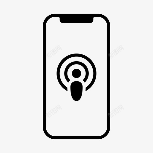播客互联网收音机iphone图标svg_新图网 https://ixintu.com iphone 互联网收音机 播客 流媒体音频 苹果iphone