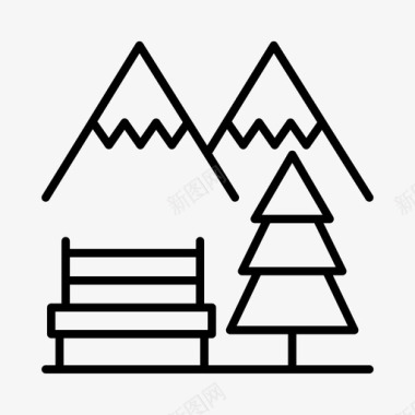 冬季阿尔卑斯山圣诞节图标图标