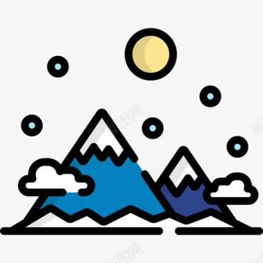 山冬天23线性颜色图标图标
