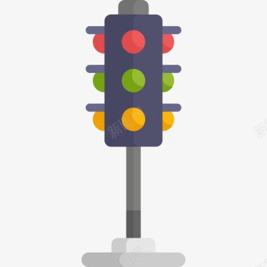 交通灯城市元素21平坦图标图标